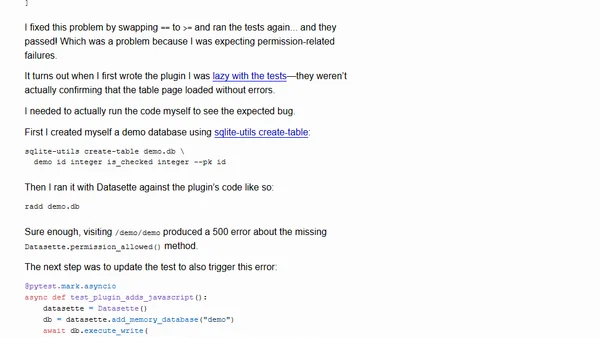 Video + notes on upgrading a Datasette plugin for the latest 1.0 alpha, with help from uv and OpenAI Codex CLI