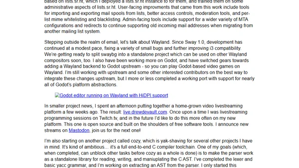 Status update, April 2019