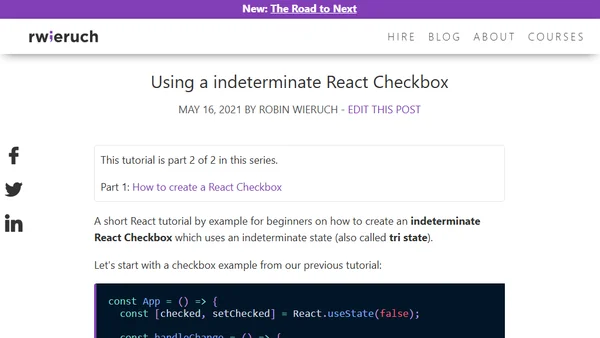 Using a indeterminate React Checkbox