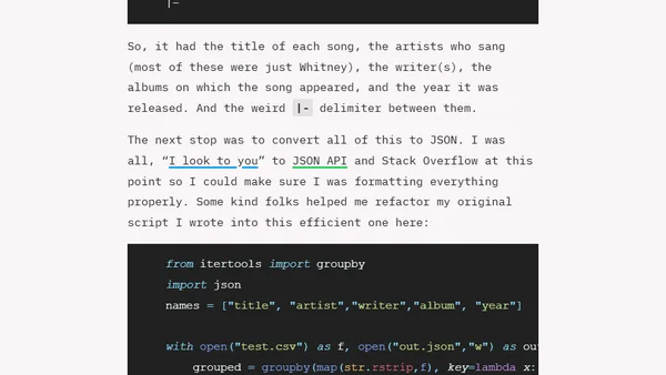Making the Whitney Houston API
