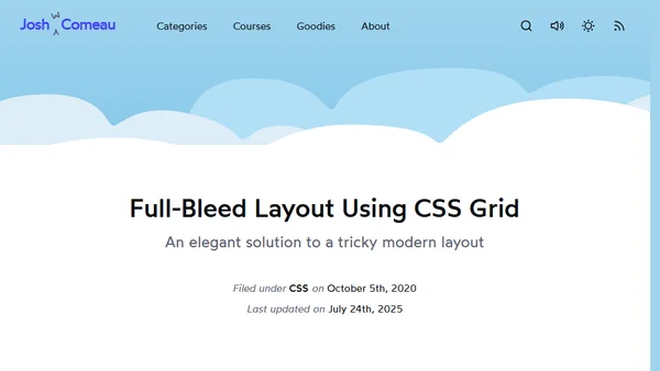 Full-Bleed Layout Using CSS Grid