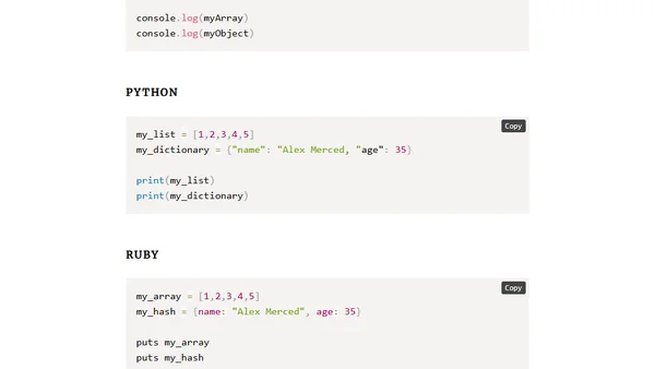 10 Programming Languages Side by Side (JS, Python, Ruby, PHP, GO, Rust, Dart, C Sharp, Java, Ballerina)