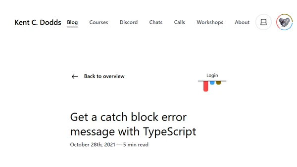 Get a catch block error message with TypeScript