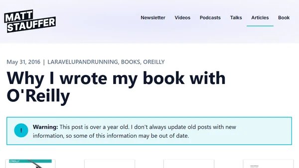 Why I wrote my book with O'Reilly