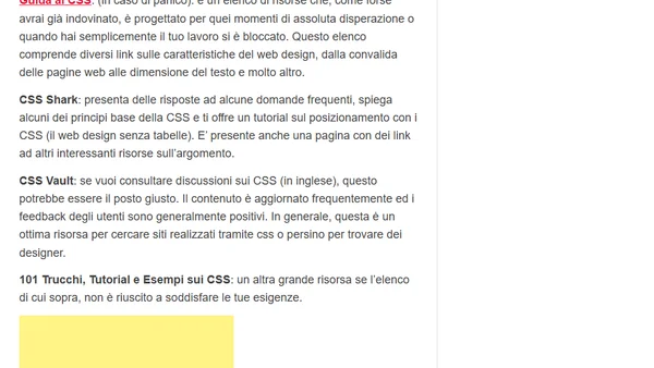 Sei interessato al Web design ed ai CSS? Queste alcune risorse da non perdere