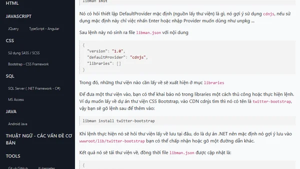 (ASP.NET Core) Sử dụng công cụ LibMan lấy thư viện client-side