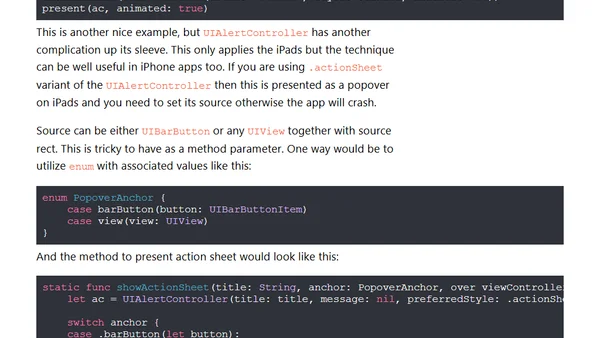 Refactoring UIAlertController: Helper class and protocol approaches