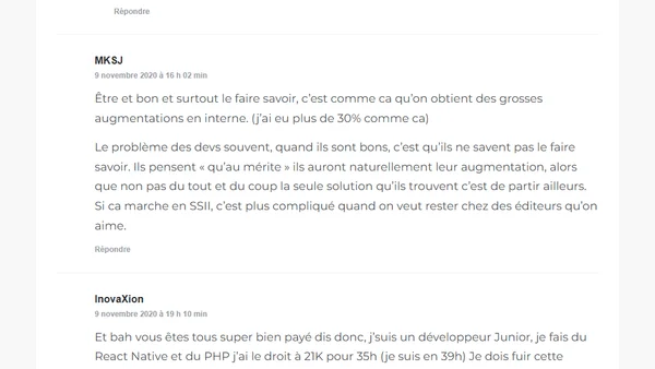 L’argent chez les développeurs