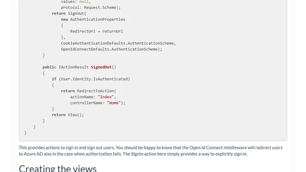 ASP.NET Core 1.0 Azure AD Authentication