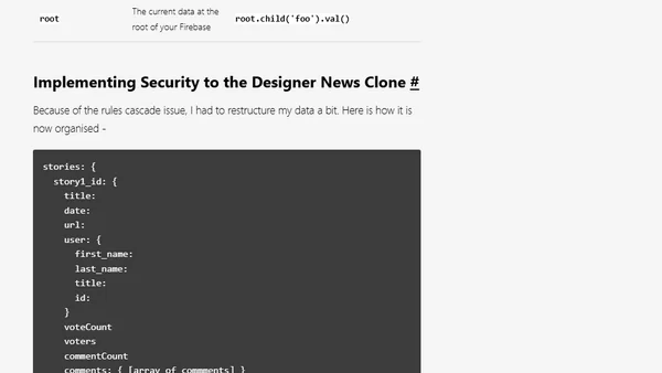 Designer News Clone (Part 2) - Implementing Firebase Security