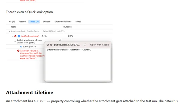 Using `XCTAttachment` To Debug Failing Tests