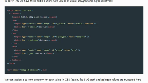 Toggling CSS Custom Properties with Radio Buttons