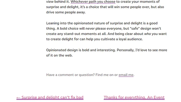 Delight is opinionated design