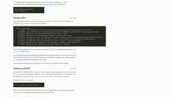 Setting up an Alpine Linux workstation
