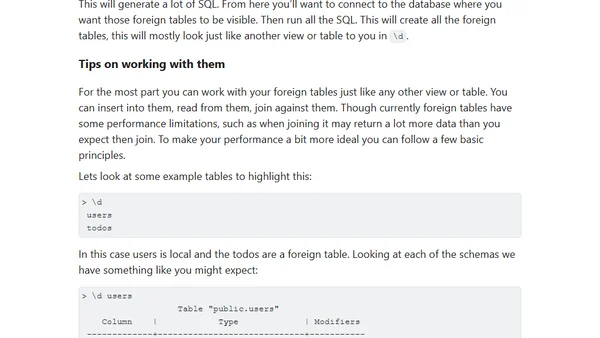 Digging in with Foreign Tables