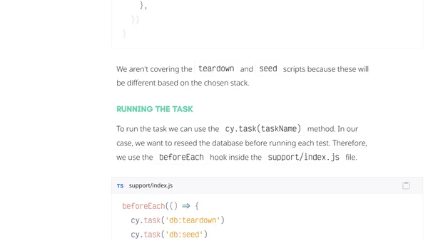 Reseed your database with Cypress