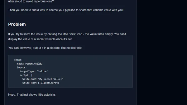 How to output the value of a secret variable in Azure DevOps?
