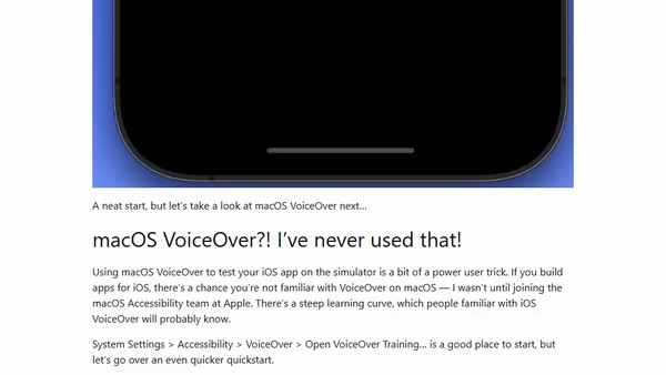 Cheating the System for Fun and Profit (or how to use macOS Assistive Technologies to test in the Simulator)