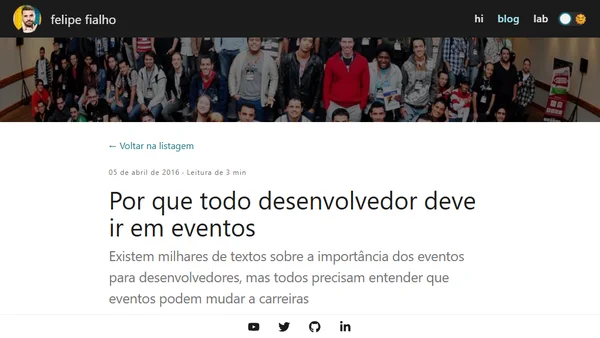 Por que todo desenvolvedor deve ir em eventos