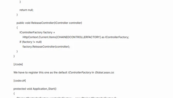 ASP.NET MVC Chained Controller Factory