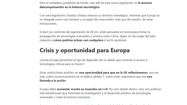 La UE frente al bloqueo tecnológico de EEUU: ¿es hora de una estrategia propia?