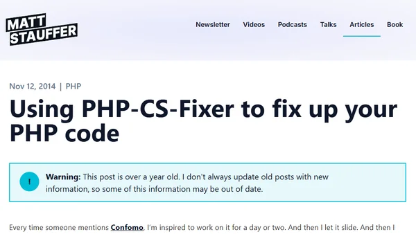 Using PHP-CS-Fixer to fix up your PHP code