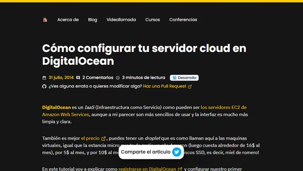 Cómo configurar tu servidor cloud en DigitalOcean