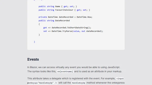 Blazor Bites - Data Binding & Events