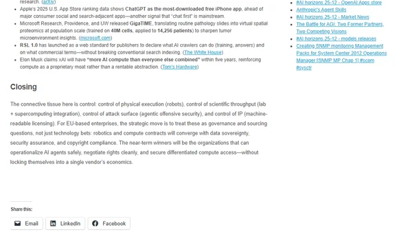 #AI horizons 25-12 – News in pills