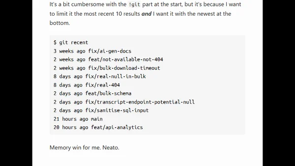 git recent: what branch did I work on? [blog]