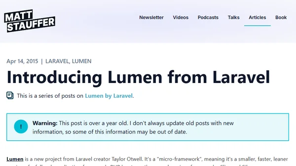 Introducing Lumen from Laravel