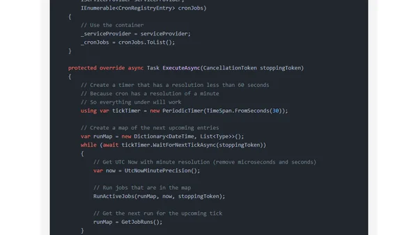 How to write your own cron Job scheduler in ASP.NET Core (like Quartz, Hangfire, ...)