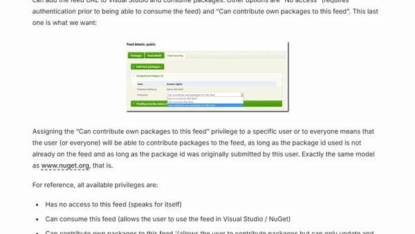 Setting up a NuGet repository in seconds: MyGet public feeds