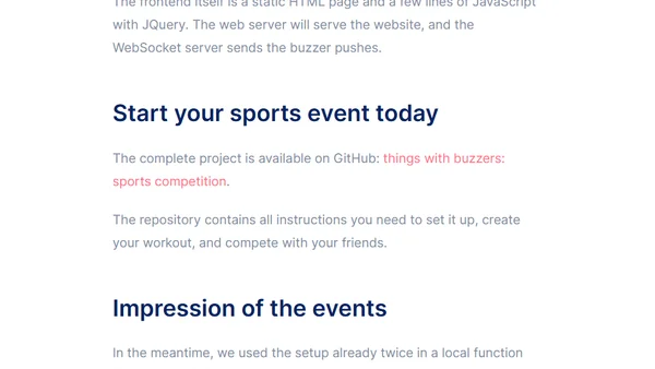 things with buzzers: a sports competition