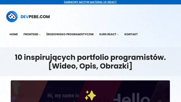 10 inspirujących portfolio programistów. [Wideo, Opis, Obrazki]
