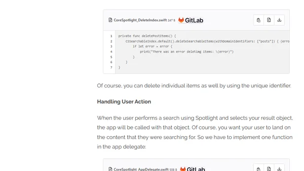 Using Spotlight Search In Your Apps