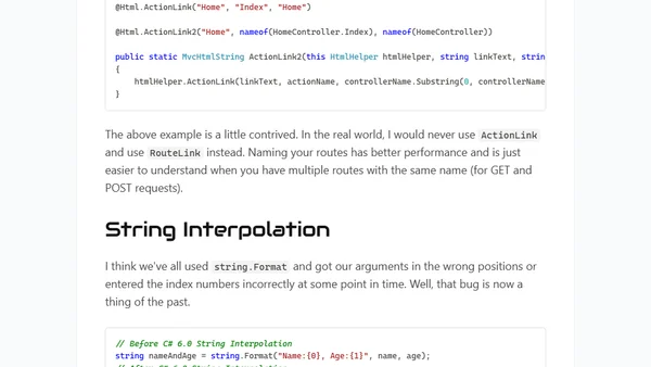 C# 6.0 - Saving Developers From Themselves