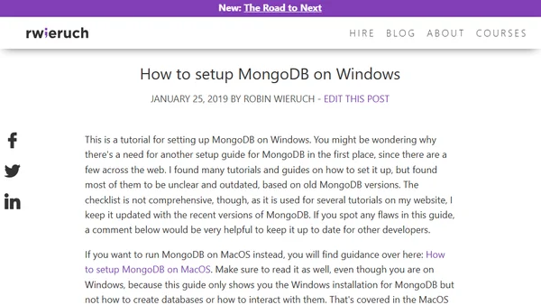 How to setup MongoDB on Windows