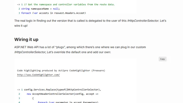 Custom media types for ASP.NET Web API versioning