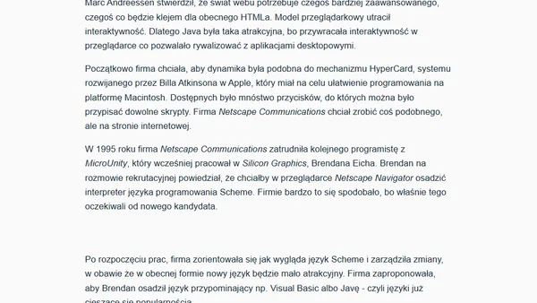 Historia języka JavaScript