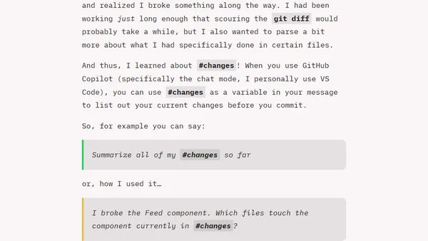 Have GitHub Copilot see your diff (and other cool tricks)