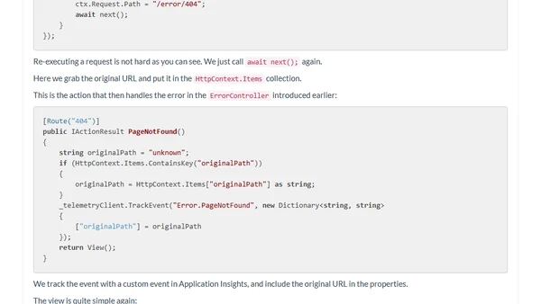 Custom error pages in ASP.NET MVC Core