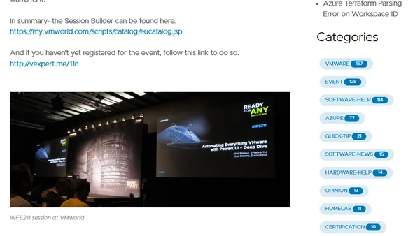 Session Builder Now Available- VMworld Europe 2017