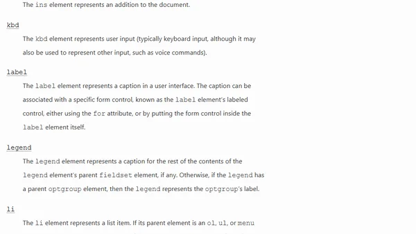 HTML Semantics: The Short Descriptions of All 113 Elements