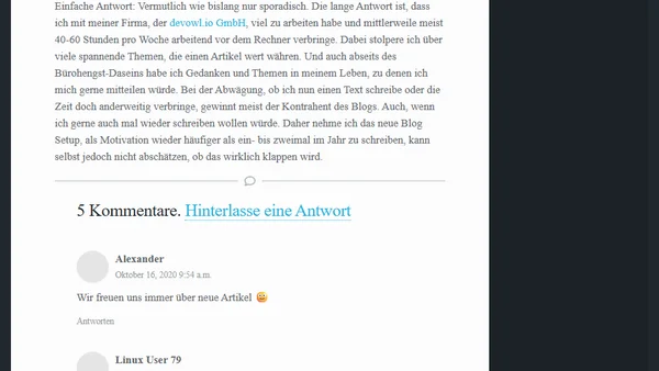 Blog Setup erneut: Aufräumen einer kleinen Historie