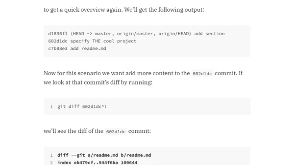 Modifying an Existing Git Commit