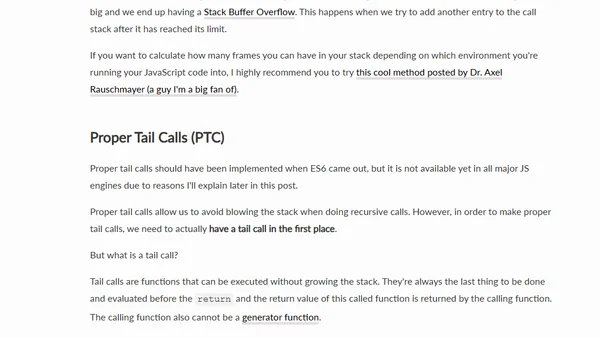 All About Recursion, PTC, TCO and STC in JavaScript