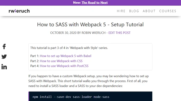 How to SASS with Webpack 5 - Setup Tutorial