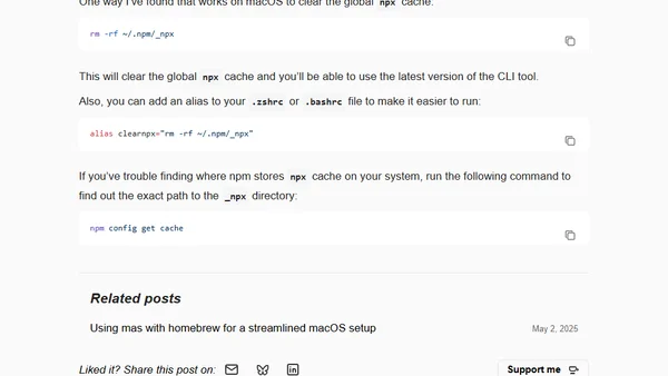 How to clear global npx cache