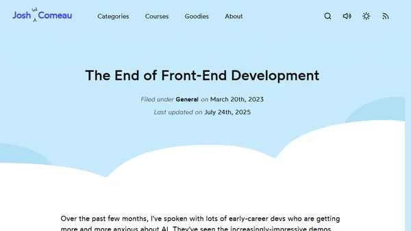 The End of Front-End Development